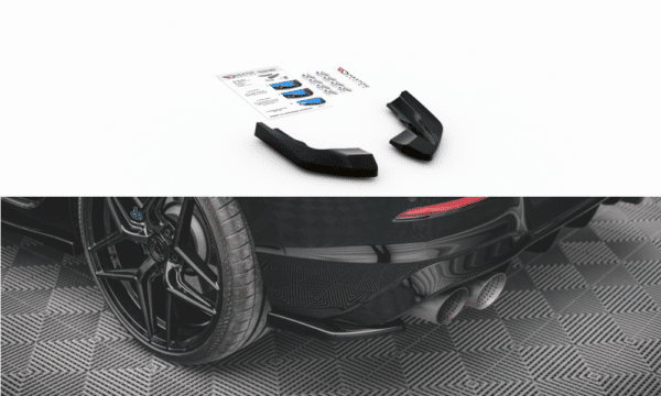 MAXTON DESIGN - Bočné difúzory zadného náraznika V.2 for Volkswagen Golf R Mk8 , Čierny lesk ,