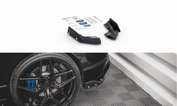 MAXTON DESIGN - Bočné difúzory zadného náraznika + Splitre V.2 Volkswagen Golf R Mk8 , Čierny lesk