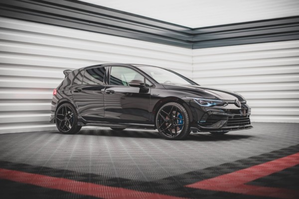 MAXTON DESIGN - Bočné difúzory zadného náraznika + Splitre V.2 Volkswagen Golf R Mk8 , Čierny lesk – Obrázok 2