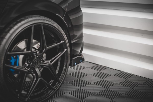MAXTON DESIGN - Bočné difúzory zadného náraznika + Splitre V.2 Volkswagen Golf R Mk8 , Čierny lesk – Obrázok 4