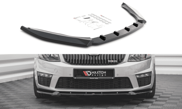 MAXTON DESIGN - Spoiler pod Predný náraznik   V.3 Skoda Octavia RS Mk3 , Čierny lesk