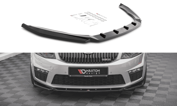 MAXTON DESIGN - Spoiler pod Predný náraznik V.4 Skoda Octavia RS Mk3 , Čierny lesk