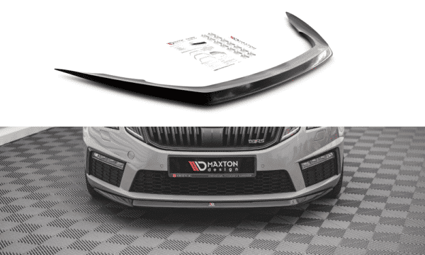 MAXTON DESIGN - Spoiler pod Predný náraznik   V.1 Skoda Octavia RS Mk3 Facelift , Čierny lesk 


,