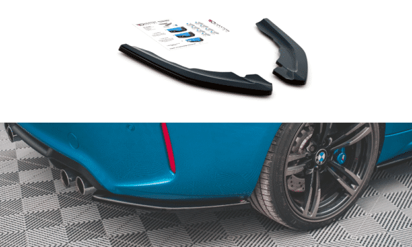 MAXTON DESIGN - Bočné difúzory zadného náraznika V.2 vhodné pre BMW M2 F87 , Čierny lesk ,