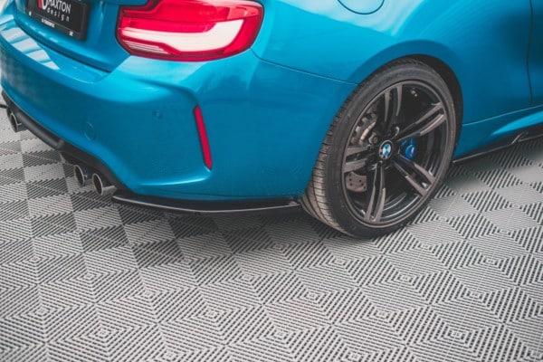 MAXTON DESIGN - Bočné difúzory zadného náraznika V.2 vhodné pre BMW M2 F87 , Čierny lesk , – Obrázok 2