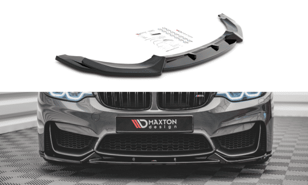 MAXTON DESIGN - Spoiler pod Predný náraznik   vhodné pre BMW M4 F82 , Čierny lesk