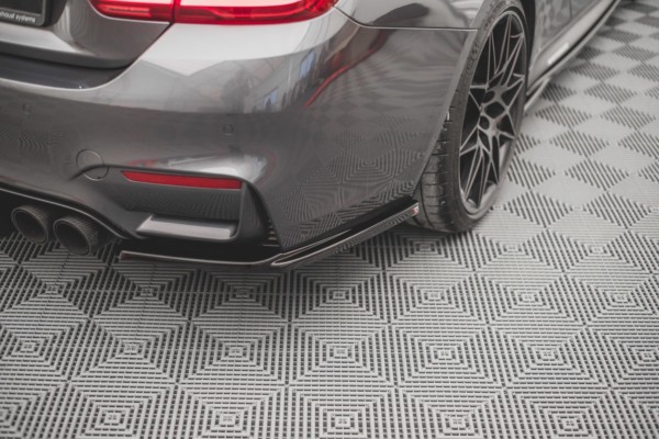 MAXTON DESIGN - Bočné difúzory zadného náraznika V.1 vhodné pre BMW M4 F82 , Čierny lesk , – Obrázok 2
