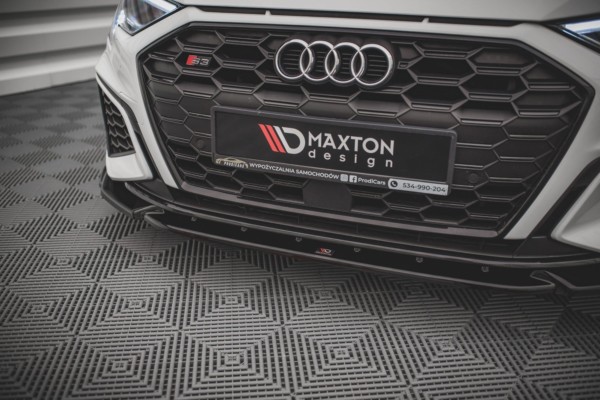 MAXTON DESIGN - Spoiler pod Predný náraznik   V.3 Audi S3 / A3 S-Line 8Y , Čierny lesk – Obrázok 3