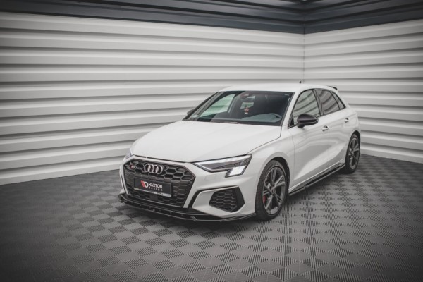 MAXTON DESIGN - Spoiler pod Predný náraznik   V.3 Audi S3 / A3 S-Line 8Y , Čierny lesk – Obrázok 4