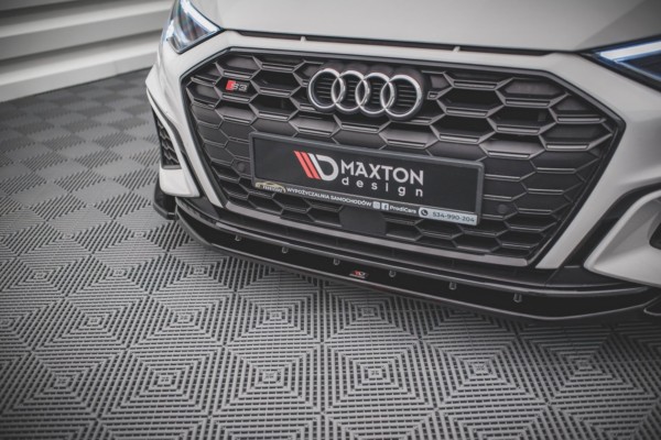 MAXTON DESIGN - Spoiler pod Predný náraznik   V.4 Audi S3 / A3 S-Line 8Y , Čierny lesk – Obrázok 3
