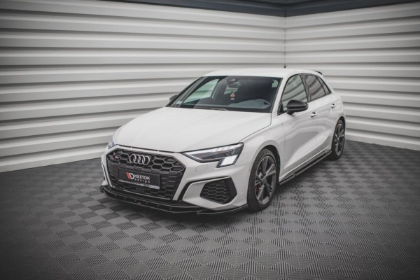 MAXTON DESIGN - Spoiler pod Predný náraznik   V.4 Audi S3 / A3 S-Line 8Y , Čierny lesk – Obrázok 4