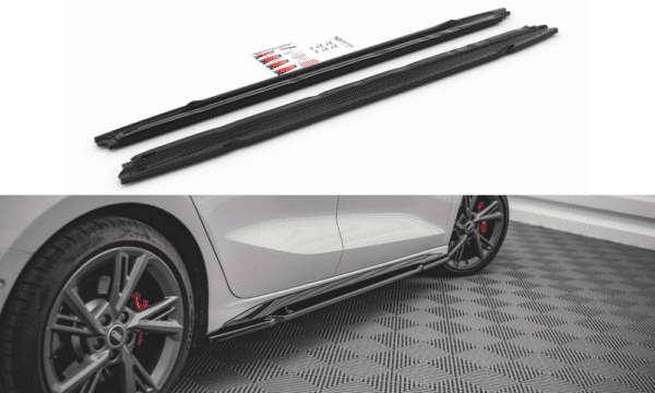 MAXTON DESIGN - Lišty pod prahy Audi S3 / A3 S-Line 8Y , Čierny lesk