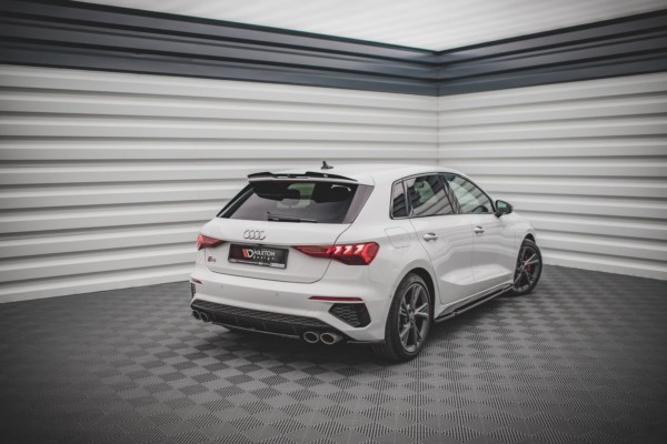 MAXTON DESIGN - Stredový spoiler pod zadný náraznik for Audi S3 8Y , Čierny lesk – Obrázok 2