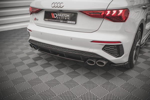 MAXTON DESIGN - Stredový spoiler pod zadný náraznik for Audi S3 8Y , Čierny lesk – Obrázok 3