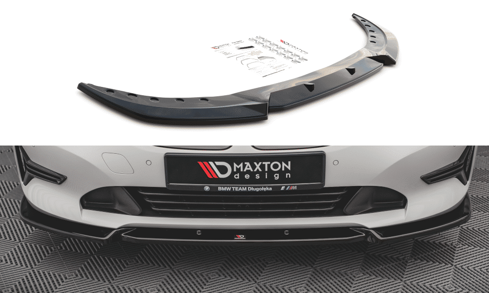 MAXTON DESIGN - Spoiler pod Predný náraznik V.1 vhodné pre BMW 3 G20 / G21 , Čierny lesk