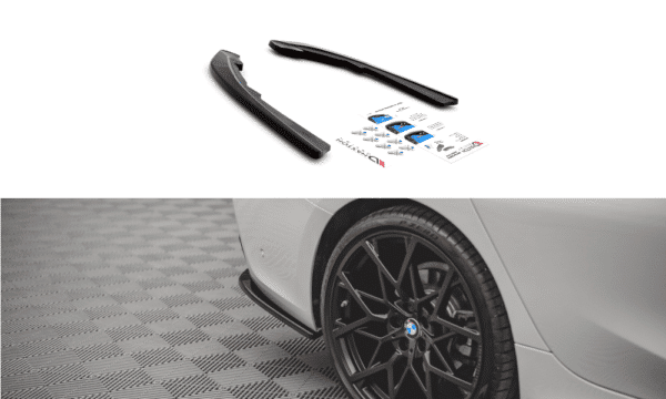 MAXTON DESIGN - Bočné difúzory zadného náraznika vhodné pre BMW 3 G20 / G21 , Čierny lesk ,