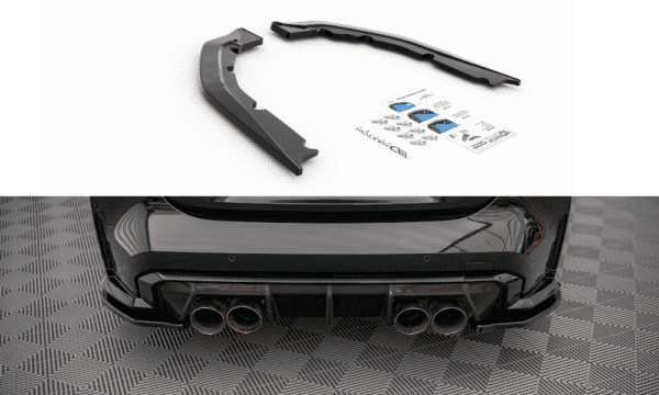 MAXTON DESIGN - Bočné difúzory zadného náraznika vhodné pre BMW M4 G82 , Čierny lesk ,