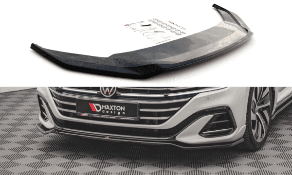 MAXTON DESIGN - Spoiler pod Predný náraznik   V.3 Volkswagen Arteon R-Line Facelift , Čierny lesk