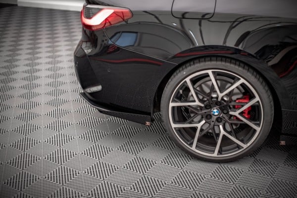 MAXTON DESIGN -  Bočné difúzory zadného náraznika + Splitre vhodné pre BMW 4 M-Pack G22 , Black + Gloss Flaps – Obrázok 3