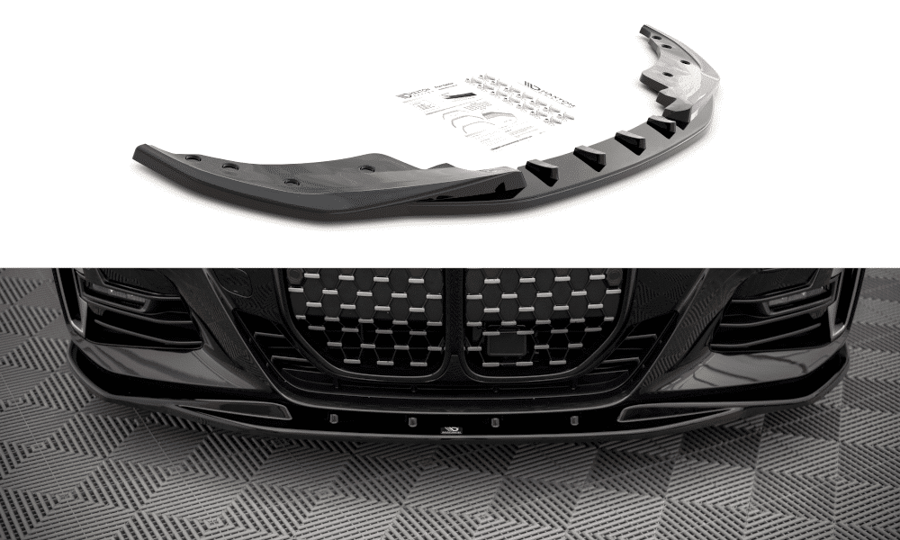 MAXTON DESIGN - Spoiler pod Predný náraznik V.1 vhodné pre BMW 4 M-Pack G22 , Čierny lesk