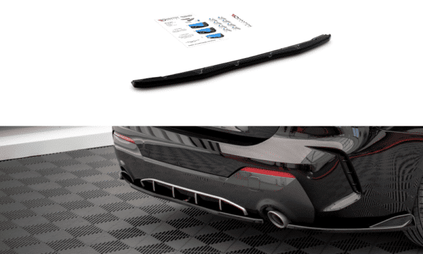 MAXTON DESIGN - Stredový spoiler pod zadný náraznik for vhodné pre BMW 4 M-Pack G22 , Čierny lesk