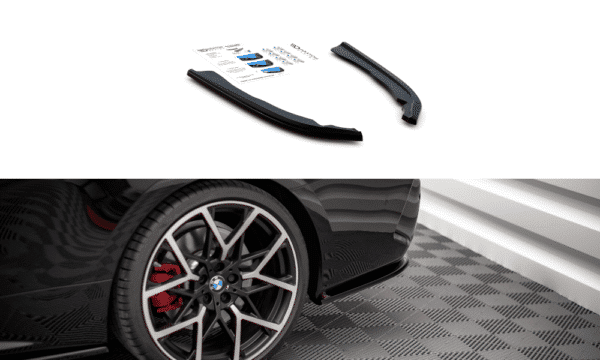 MAXTON DESIGN - Bočné difúzory zadného náraznika V.1 vhodné pre BMW 4 M-Pack G22 , Čierny lesk