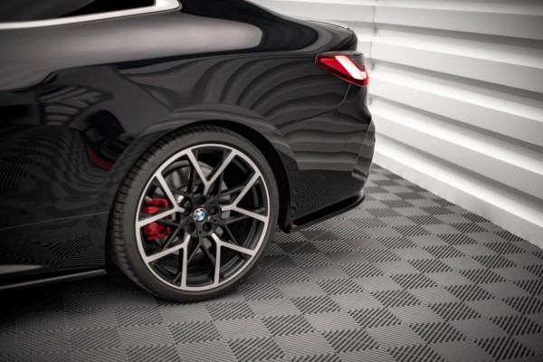 MAXTON DESIGN - Bočné difúzory zadného náraznika V.1 vhodné pre BMW 4 M-Pack G22 , Čierny lesk – Obrázok 2