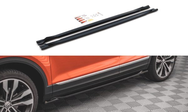 MAXTON DESIGN - Lišty pod prahy Volkswagen T-Roc Mk1 , Čierny lesk