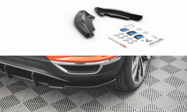 MAXTON DESIGN - Bočné difúzory zadného náraznika Volkswagen T-Roc Mk1 , Čierny lesk