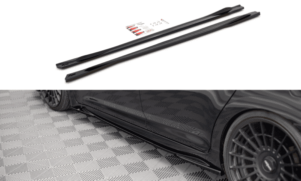 MAXTON DESIGN - Lišty pod prahy Toyota Avensis Mk3 Facelift , Čierny lesk