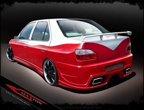 MAXTON DESIGN - Zadný náraznik PEUGEOT 306 < INFERNO > PHASE 1&2&3, SALOON , Sklené vlákno bez P.U