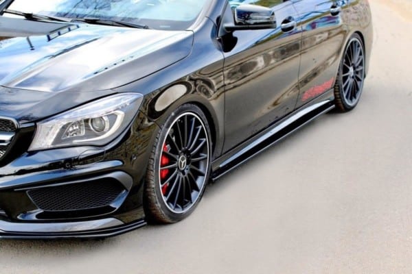 MAXTON DESIGN - Lišty pod prahy MERCEDES CLA 45 AMG C117/A45 AMG W176 (PREFACE) , Čierny lesk – Obrázok 2