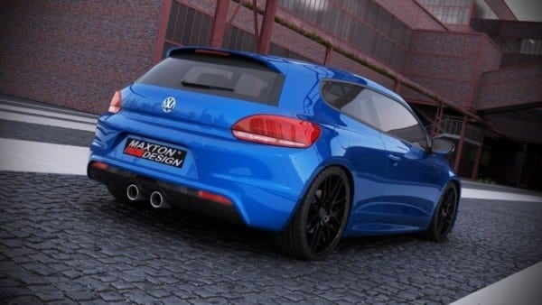 MAXTON DESIGN - Difúzor zadného náraznika  VW Scirocco III R with 2 Výfuk holes , Sklené vlákno zaklad. náter