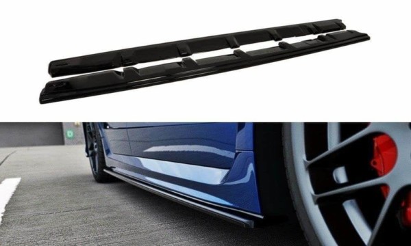 MAXTON DESIGN - Lišty pod prahy SUBARU WRX STI , Čierny lesk