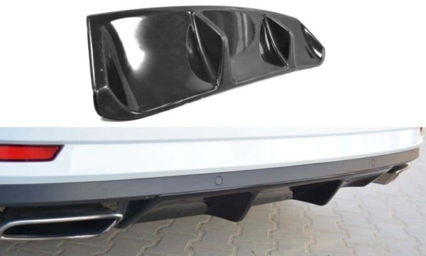 MAXTON DESIGN - Difúzor zadného náraznika  Skoda Superb Mk3 , Čierny lesk