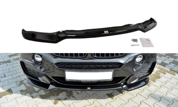MAXTON DESIGN - Spoiler pod Predný náraznik   v.1 for vhodné pre BMW X6 F16 MPACK , Čierny lesk 
419