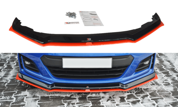 MAXTON DESIGN - Spoiler pod Predný náraznik V.5 SUBARU BRZ FACELIFT , Textured + Red