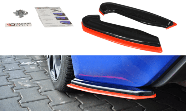 MAXTON DESIGN - Bočné difúzory zadného náraznika V.2 SUBARU BRZ FACELIFT , Čierny lesk + Red