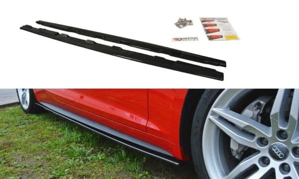 MAXTON DESIGN - Lišty pod prahy Audi S5 / A5 S-Line F5 Coupe , 
Čierny lesk