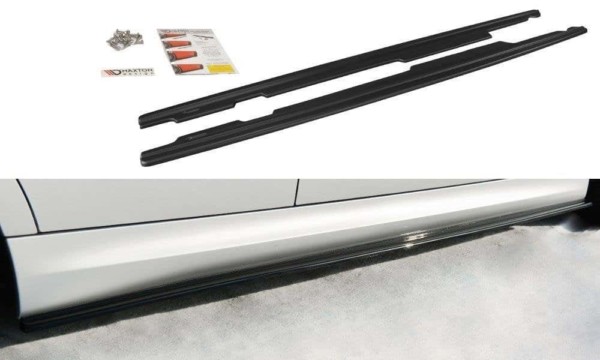 MAXTON DESIGN - Lišty pod prahy for BMW 3 E90/91 MPACK , Čierny lesk