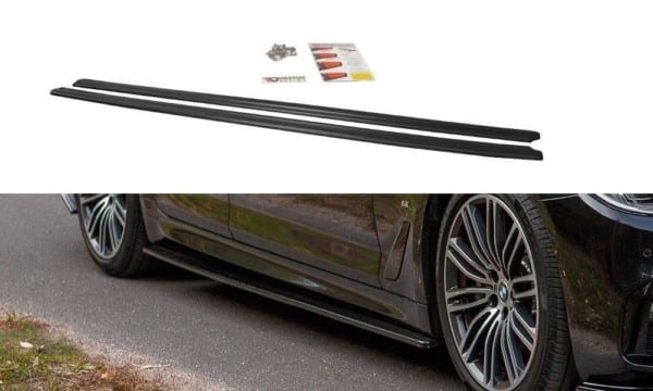 MAXTON DESIGN - Lišty pod prahy for BMW 5 G30/ G31 M-Pack , Čierny lesk