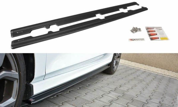 MAXTON DESIGN - Lišty pod prahy V.1 Ford Fiesta Mk8 ST / ST-Line , Čierny lesk