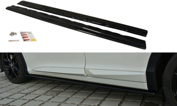 MAXTON DESIGN - Lišty pod prahy Honda Civic Mk9 Facelift , Čierny lesk