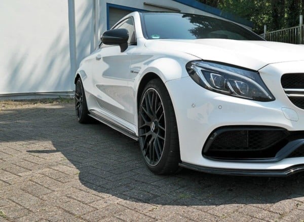 MAXTON DESIGN - Lišty pod prahy Mercedes C-class C205 63AMG Coupe , Čierny lesk – Obrázok 2