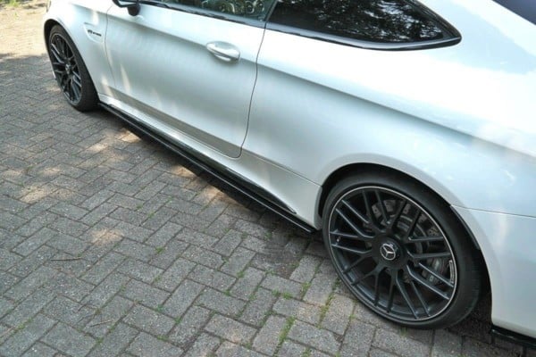 MAXTON DESIGN - Lišty pod prahy Mercedes C-class C205 63AMG Coupe , Čierny lesk – Obrázok 4