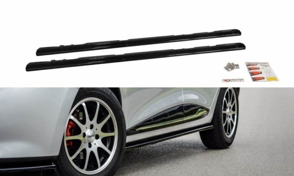 MAXTON DESIGN - Lišty pod prahy Renault Clio Mk4 , Čierny lesk