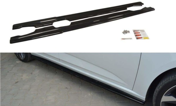 MAXTON DESIGN - Lišty pod prahy Renault Megane Mk4 Hatchback , Čierny lesk
