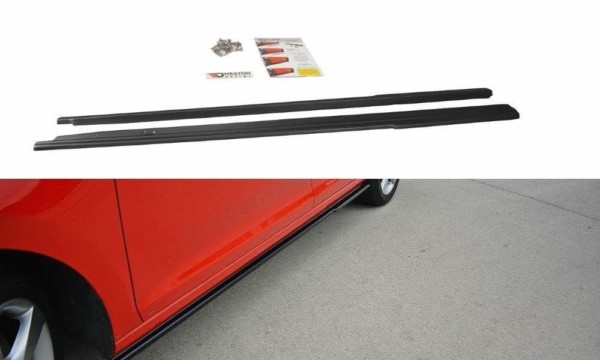 MAXTON DESIGN - Lišty pod prahy Skoda Rapid , Čierny lesk