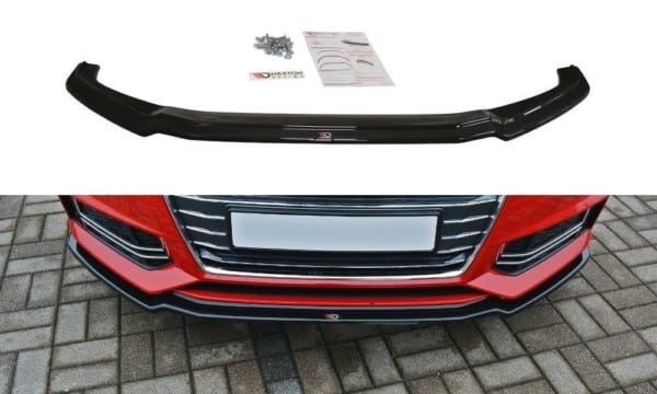 MAXTON DESIGN - Spoiler pod Predný náraznik   V.1 Audi S4 / A4 S-Line B9 , Čierny lesk