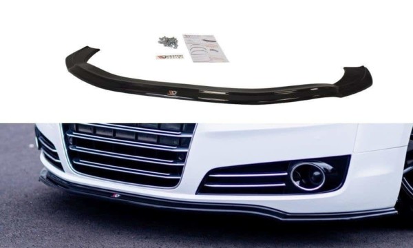 MAXTON DESIGN - Spoiler pod Predný náraznik   V.1 Audi A8 D4 , Čierny lesk